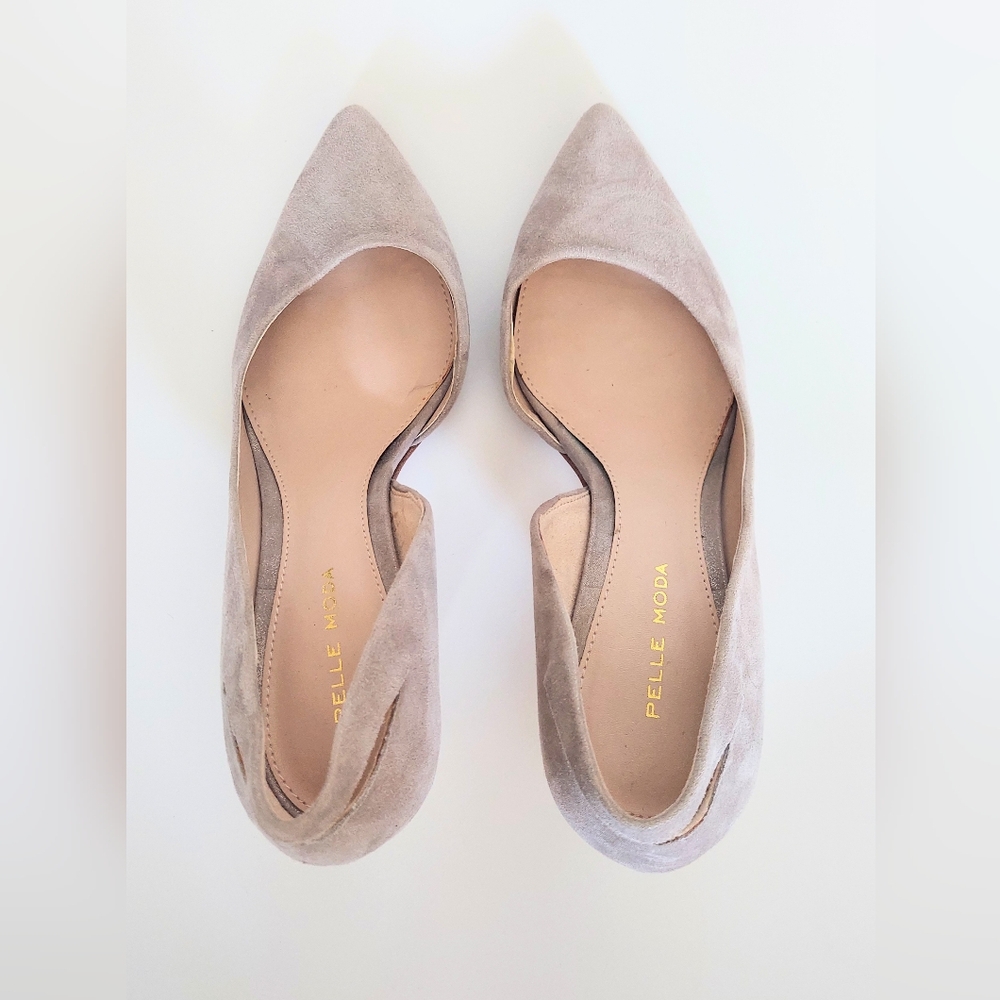 Pelle Moda Vero Cuoio Suede Leather Faux Slingback Heels Womens US 7.5M Shimmer - Picture 5 of 9